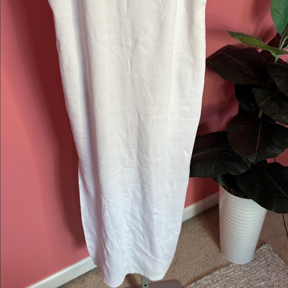 NWT Nasty Gal Standards High Ribbed Midi Dress, White, Size 8 - Picture 10 of 14